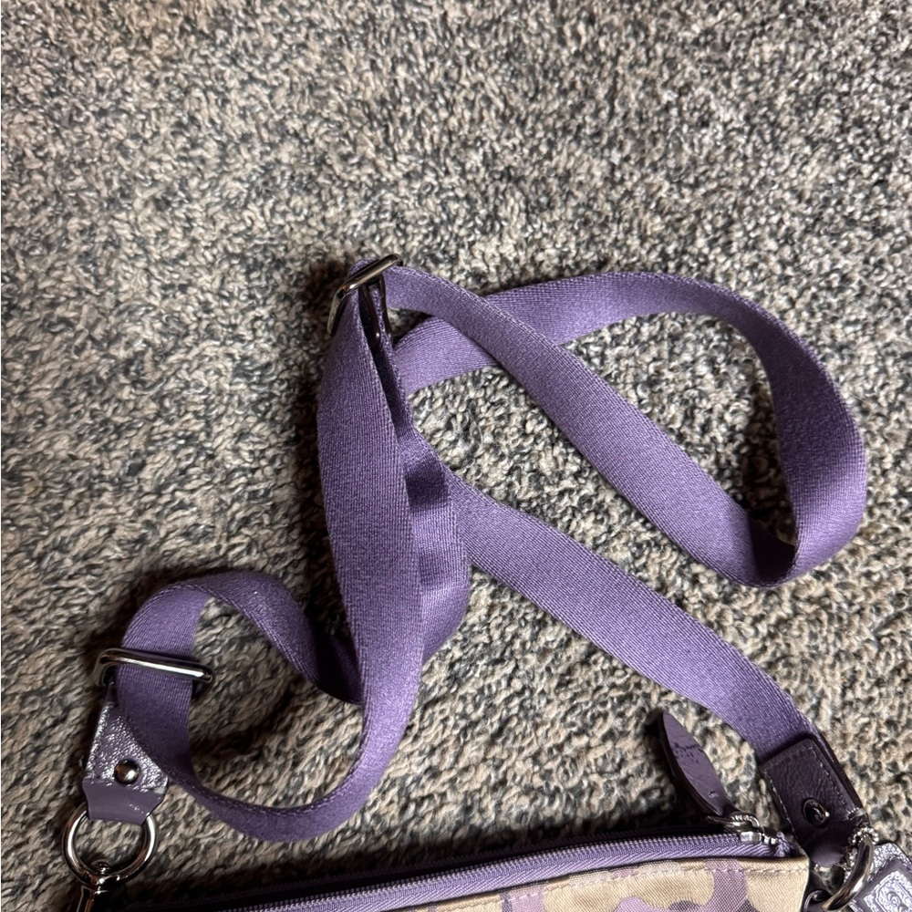 Coach Tan and Purple Crossbody Bag - Picture 8 of 8